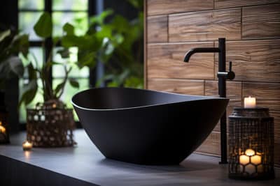 La salle de bain noire et bois : un mariage élégant pour une atmosphère moderne et chaleureuse